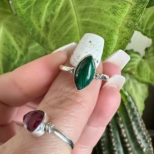 925 sterling silver malachite crystal ring size 7 10 new gemstone healing gift